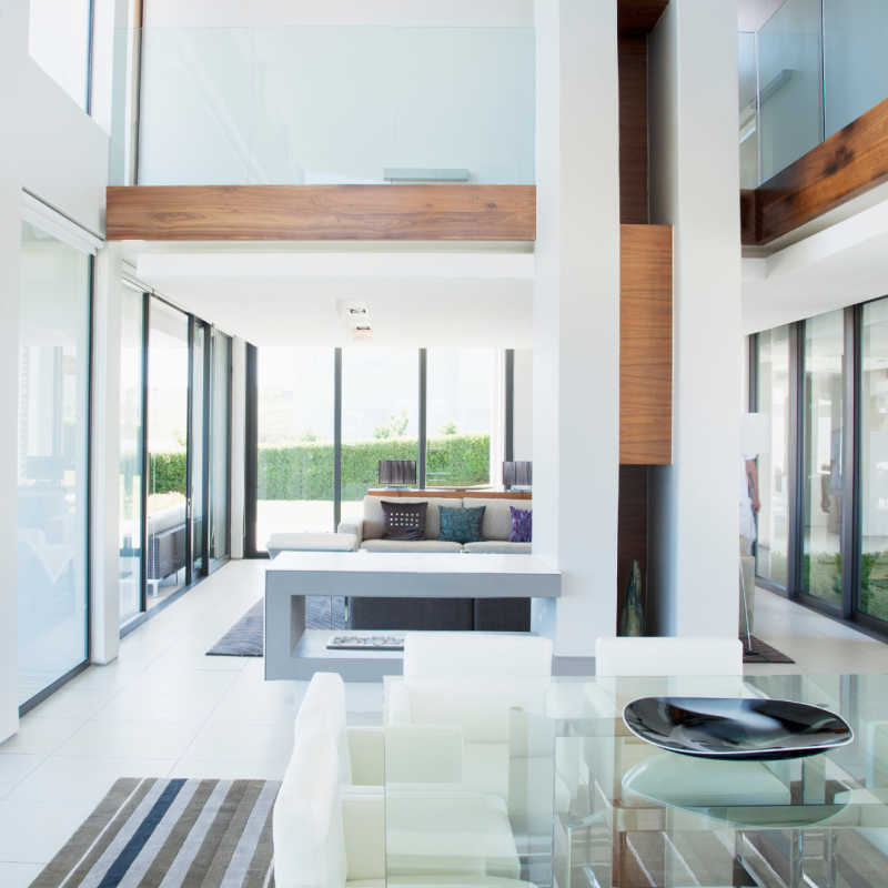 gleaming concrete surfaces